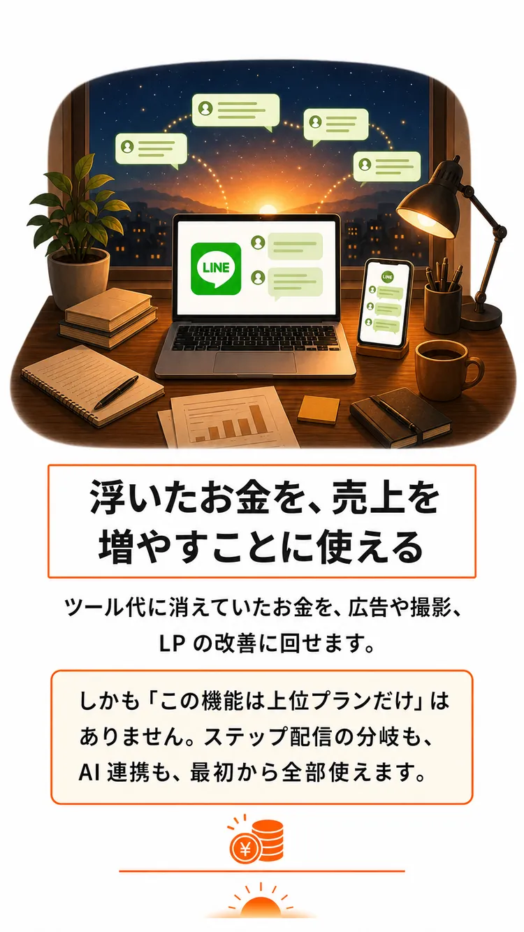 浮いたお金を、売上を増やすことに使える