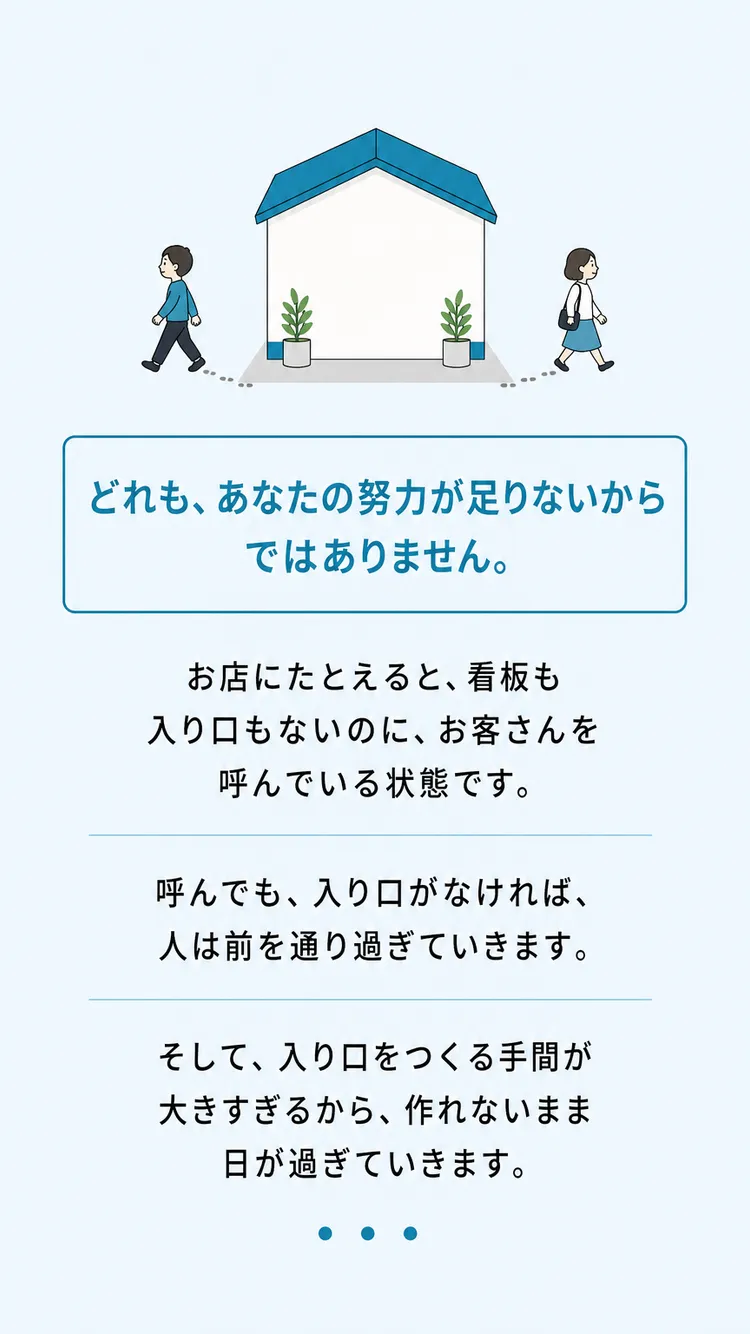 努力不足ではない（お店のたとえ）