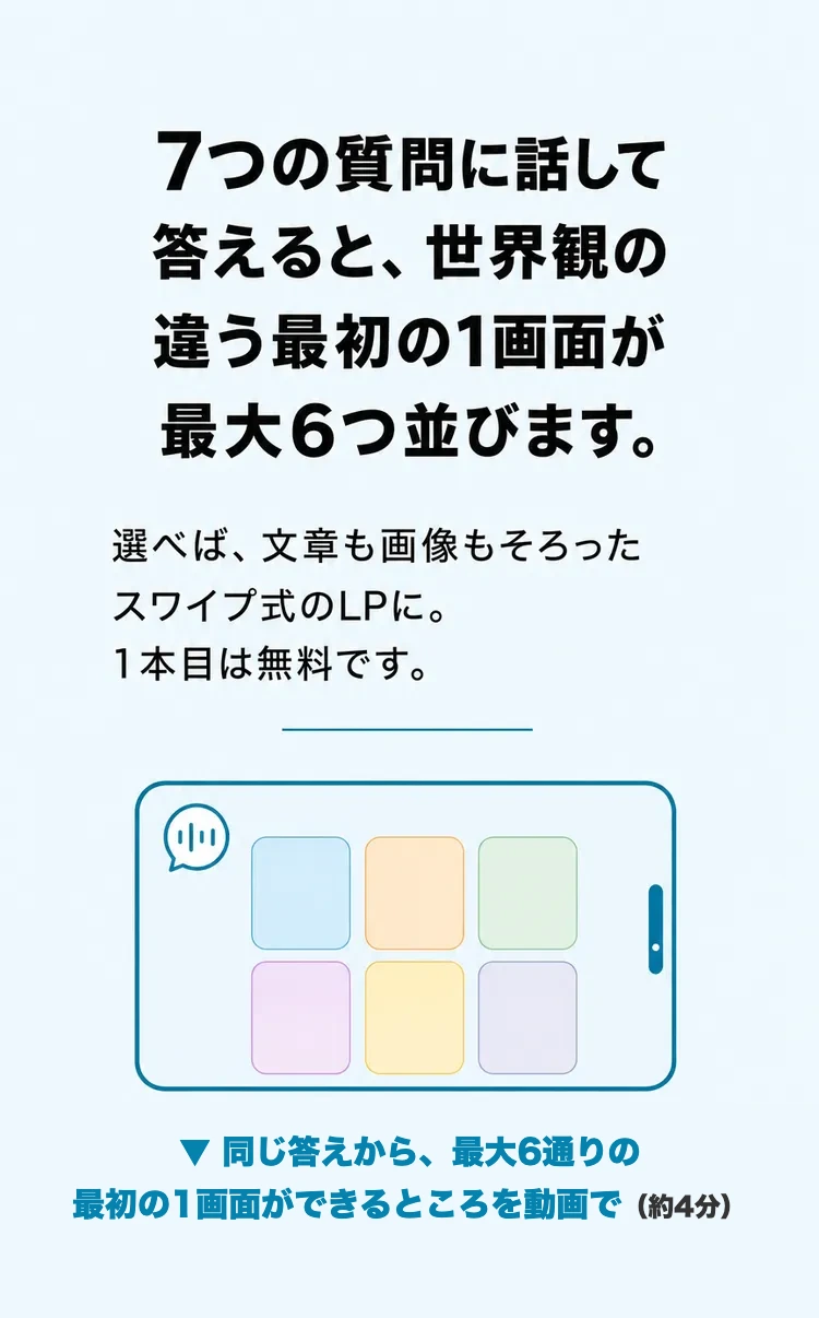 ファーストビューの続き(本文と動画への案内)