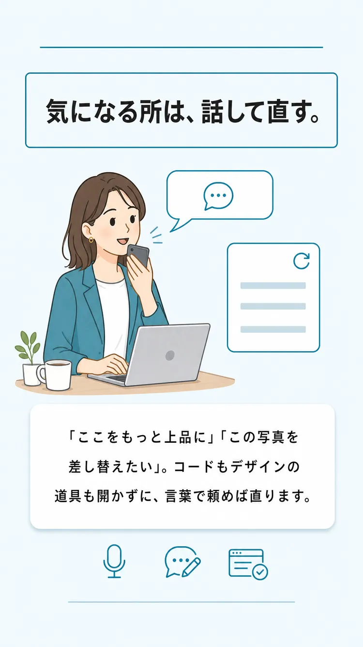 気になる所は、話して直す